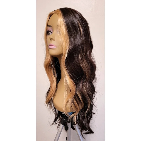 Skin Top Part Wig - Brown/Blonde - Picture 4 of 6
